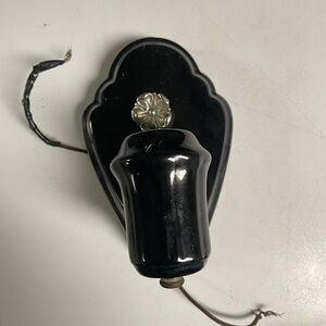 Vintage Black Porcelain Wall Sconce Antique Light Fixture